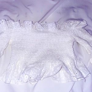White Lacey crop top